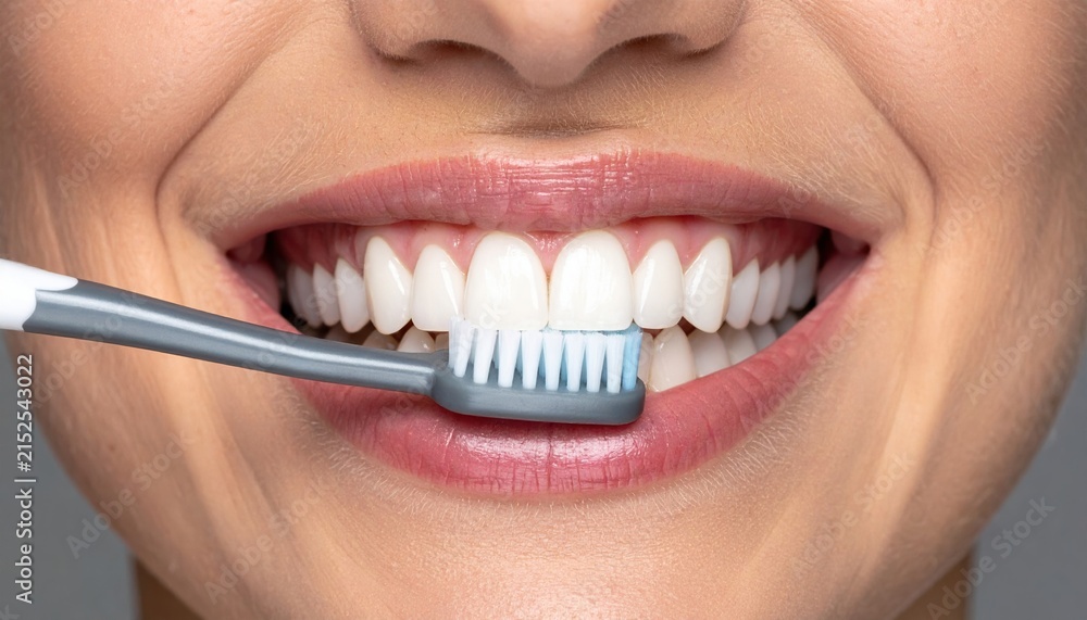 Fototapeta premium Healthy smile after brushing teeth