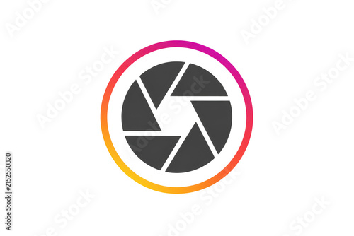 Gradient ring around dark camera aperture icon
