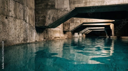 water reflecting concrete ceiling