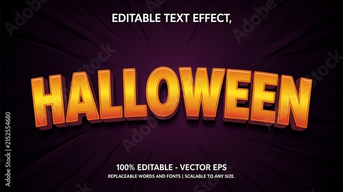 Halloween text effect with a fiery orange and yellow gradient style for spooky holiday graphic design projects