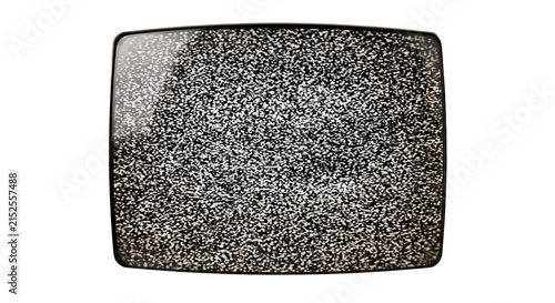 Cuadro en lienzo Vintage television screen displaying static noise on a white background