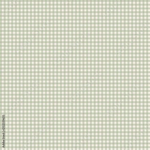 Sage green gingham check seamless pattern on warm cream