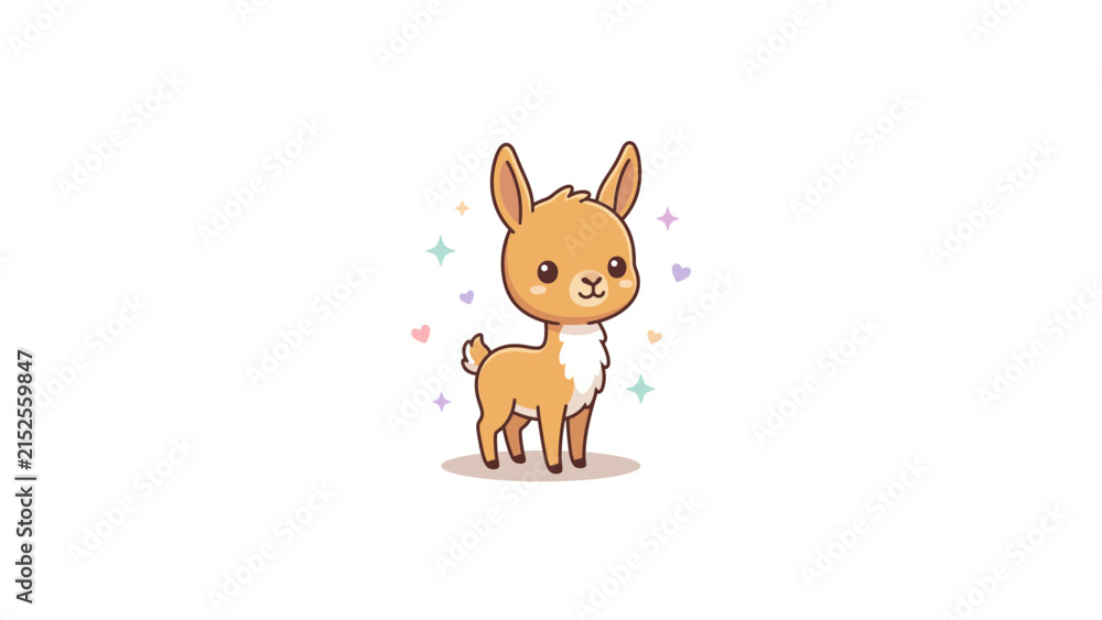 Naklejka premium Cute fawn cartoon illustration.