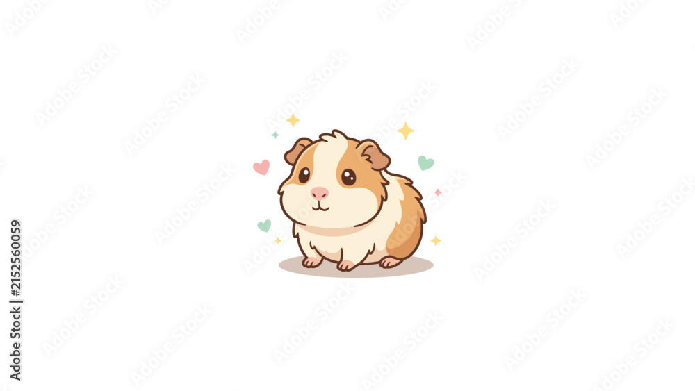 Fototapeta premium Cute guinea pig illustration.