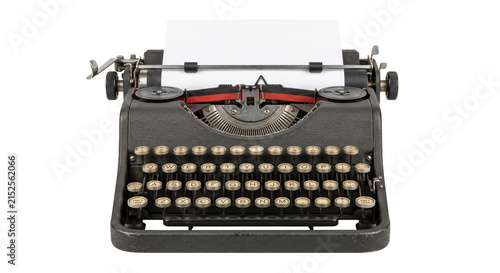 Vintage typewriter with blank paper ready for writing stories and documents