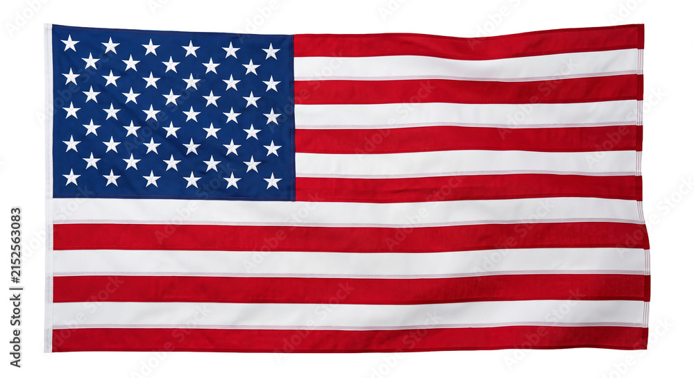 Fototapeta premium Waving American flag with red and white stripes and a blue field of stars