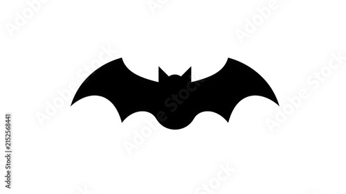 Black bat silhouette icon isolated on transparent background as png file for graphic design projects