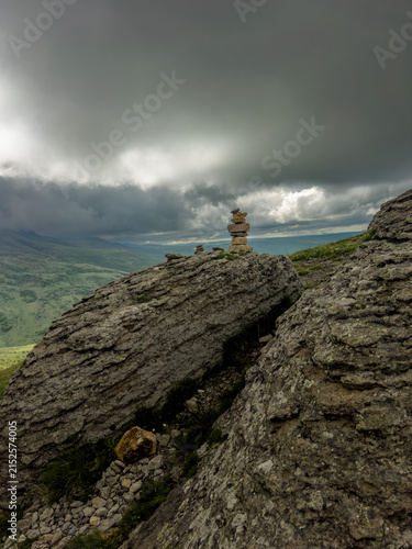 Quadro su tela Rocks on the mountain; landscape and nature of the North Caucasus