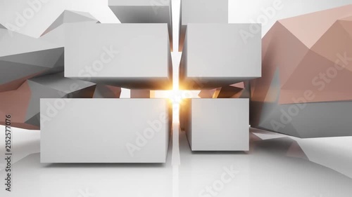Abstract 3D Geometric Blocks and Low-Poly Shapes for Corporate Backgrounds.