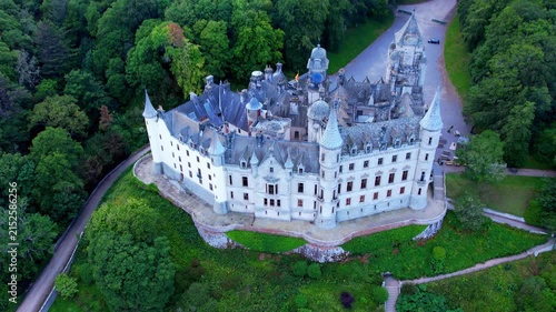 Aerial View of Dunrobin Castle Scotland