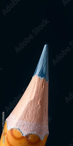 Sharpened lead tip emerging from wooden pencil case, sharpness, detail-oriented