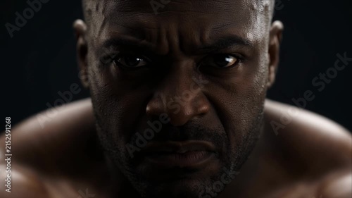 Powerful African American Man with Intense Expression