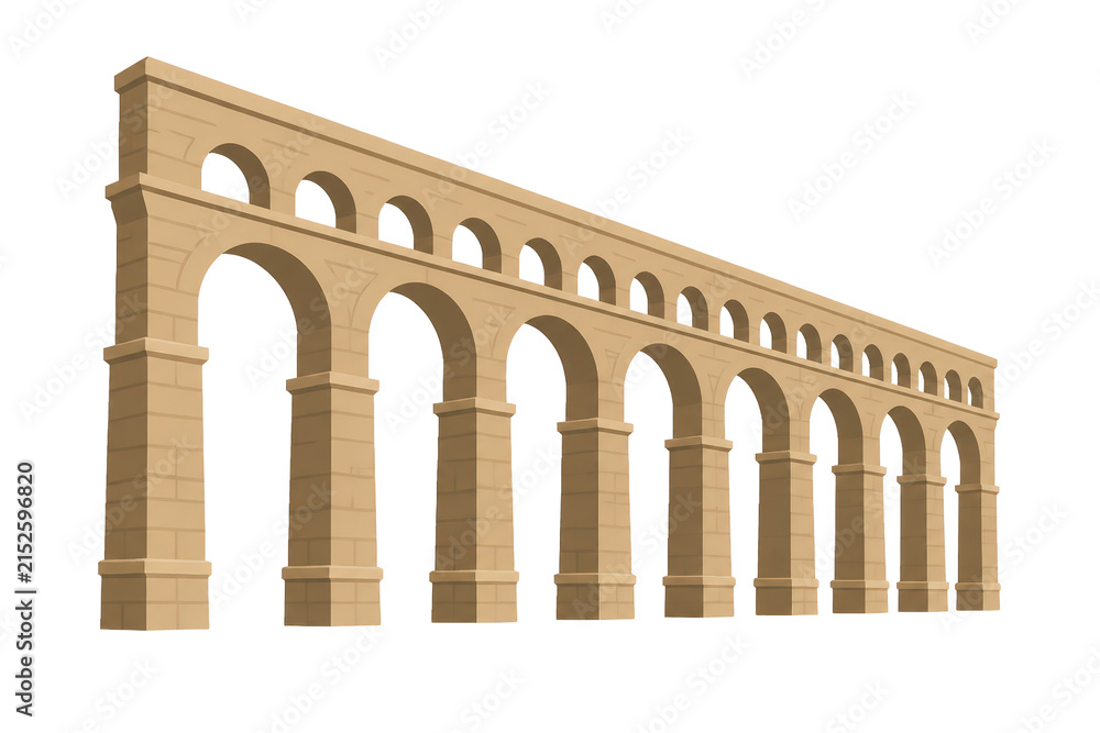 Fototapeta premium Beige Stone Aqueduct with Repeating Arches