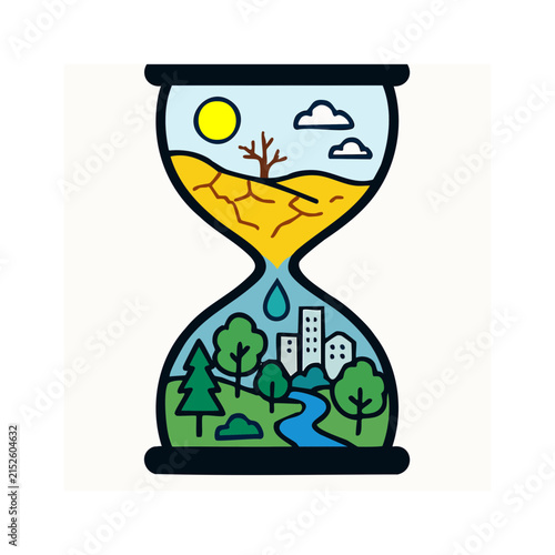 Climate Change and Environmental Time Concept.