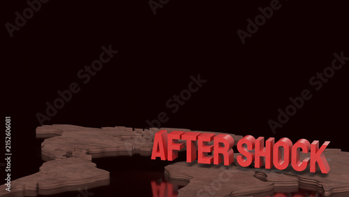 Aftershock Across Fractured Tectonic Plates Disaster Concept 3d render.