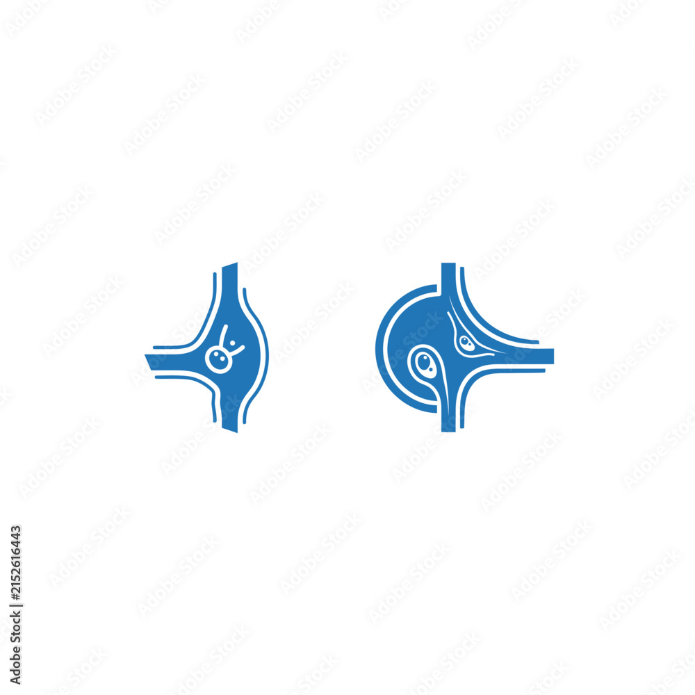 Fototapeta premium Human joint anatomy icon with internal inflammation or growth
