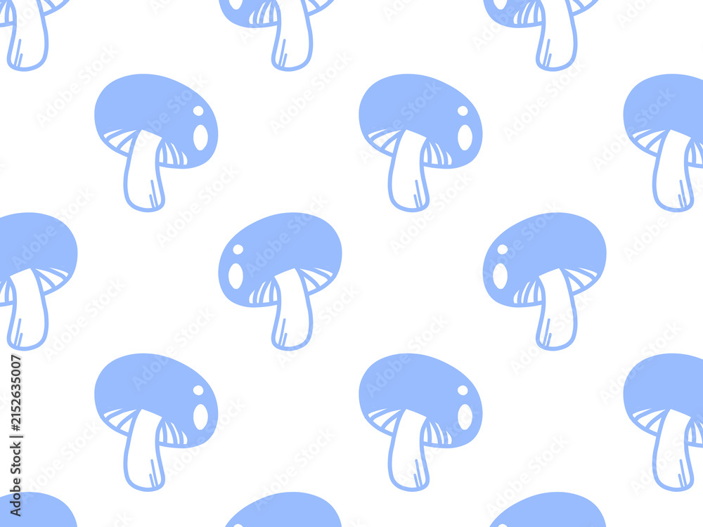 Obraz premium Shiitake mushroom background with scattered vegetables, light blue