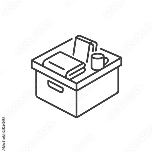 Organized Storage Box with Household Items and Home Organization