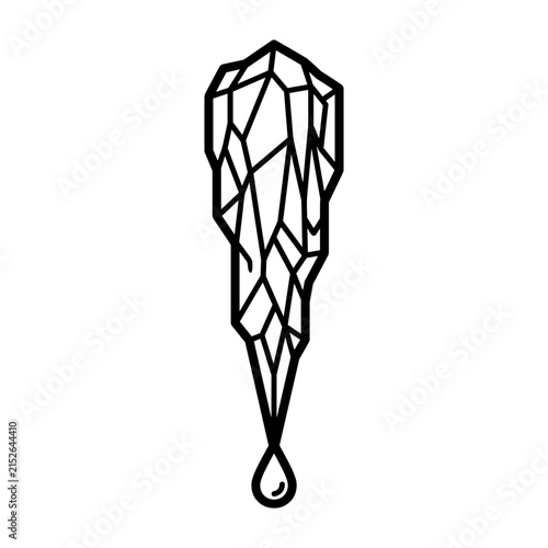 Geometric Icicle Dripping Water Symbol.