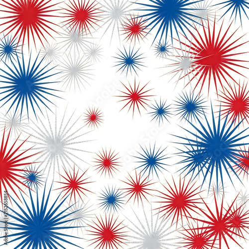 Colorful fireworks explosion pattern design