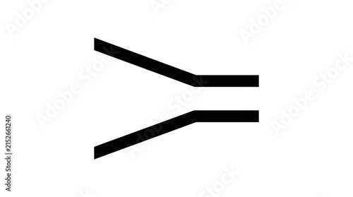Merging lanes symbol depicts converging paths and funneling concepts.