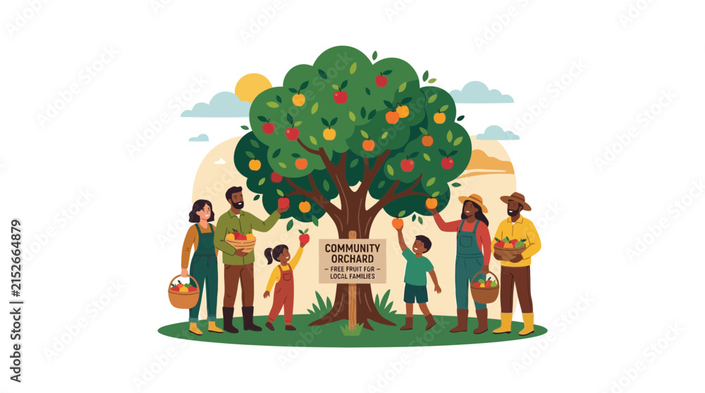 Fototapeta premium Community Orchard Harvest