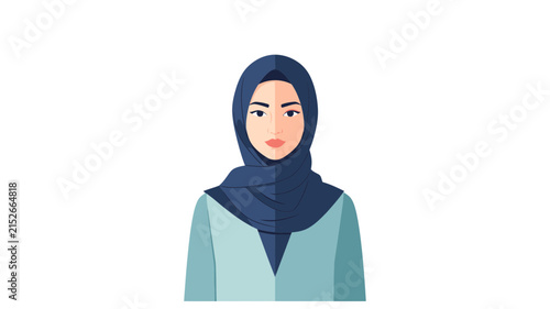 Portrait of a Young Muslim Woman in Hijab