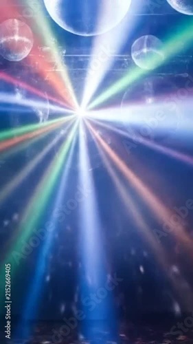 Vibrant concert lights glowing in the dark night club