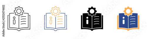 Instruction Manual Open Book Information Icon Pack Vector Illustration