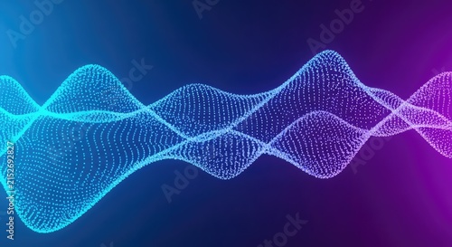 Abstract blue and purple particle flow background. Digital data stream representation or cosmic energy field structure, modern, electric, structure