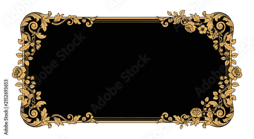 Ornate Floral Border With Blank Space For Text - Vintage Design