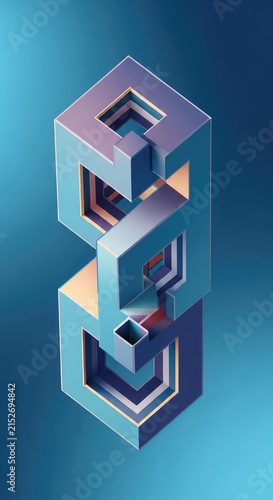 Hypnotic abstract rendering of impossible geometric architecture, featuring shifting planes and vibrant optical distortions, plane, enigma, distortion