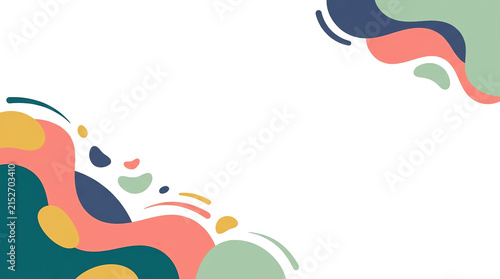 Abstract background with fluid colorful liquid shapes in corners