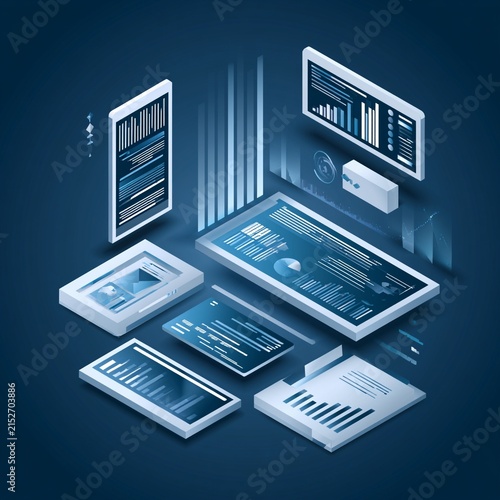 Financial Technology Concept with Digital Payment Interfaces and Data Visualization