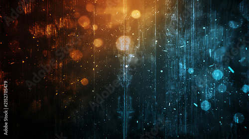 Abstract Grunge Texture with Bright Orange and Blue Cinematic Lighting for Action Movie Banners and Tech Ad Backgrounds