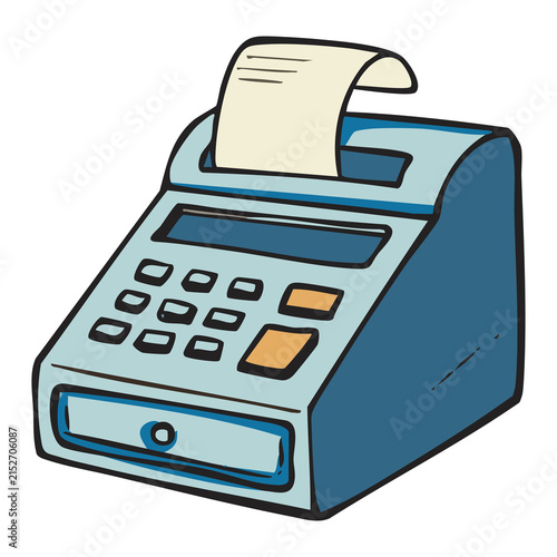Cuadro en lienzo Cash Register Receipt Machine Icon
