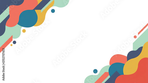 Abstract geometric shapes frame colorful modern background composition