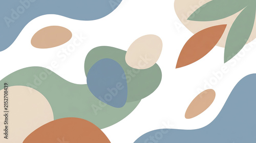 Abstract organic shapes background with modern muted earth tone colors