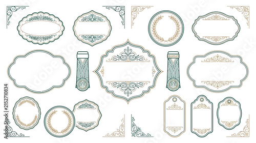 Ornate Decorative Frames and Corner Elements - Vintage Style