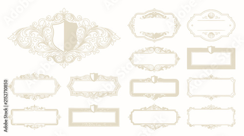 Ornate Decorative Frames and Crests - Elegant Vector Collection