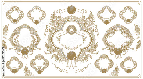 Ornate Decorative Frames and Emblems - Vintage Vector Elements
