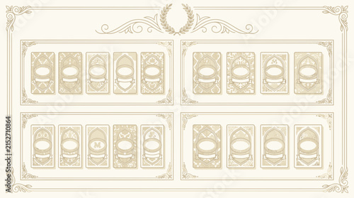 Ornate Playing Cards Collection Isolated Transparent Background Vintage Design