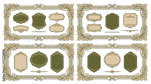 Ornate Vintage Frames and Labels - Decorative Borders, Flourishes, Emblems