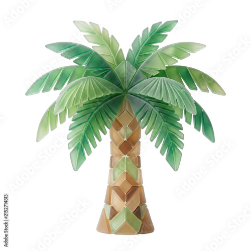 Watercolor palm tree isolated on white. Tropical plant illustration for summer design.