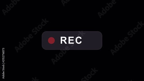 Dark Glassmorphic Camera REC Badge Overlay with Battery Level Status Indicator 7 Seconds Loop 4K Alpha Channel