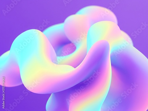 Abstract 3D holographic fluid shape with iridescent colors abstract holographic iridescent gradient