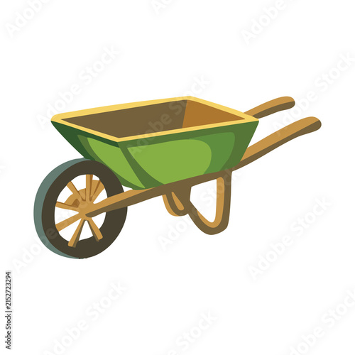 Photography Green Wheelbarrow Garden Tool Illustration