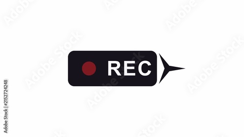Video Camera Icon REC Recording Badge Overlay 7 Seconds Loop on Alpha Channel 4K