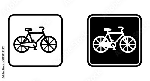 Bicycle Icons, Cycling Symbols, Transportation Signs, Vector Graphics
