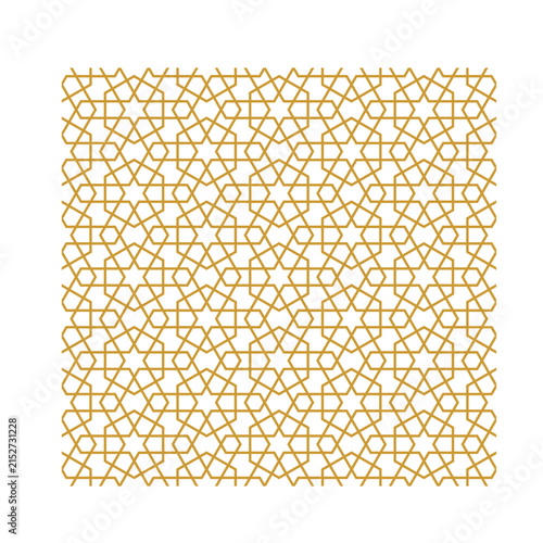 Geometric Islamic Gold Lines Seamless Background